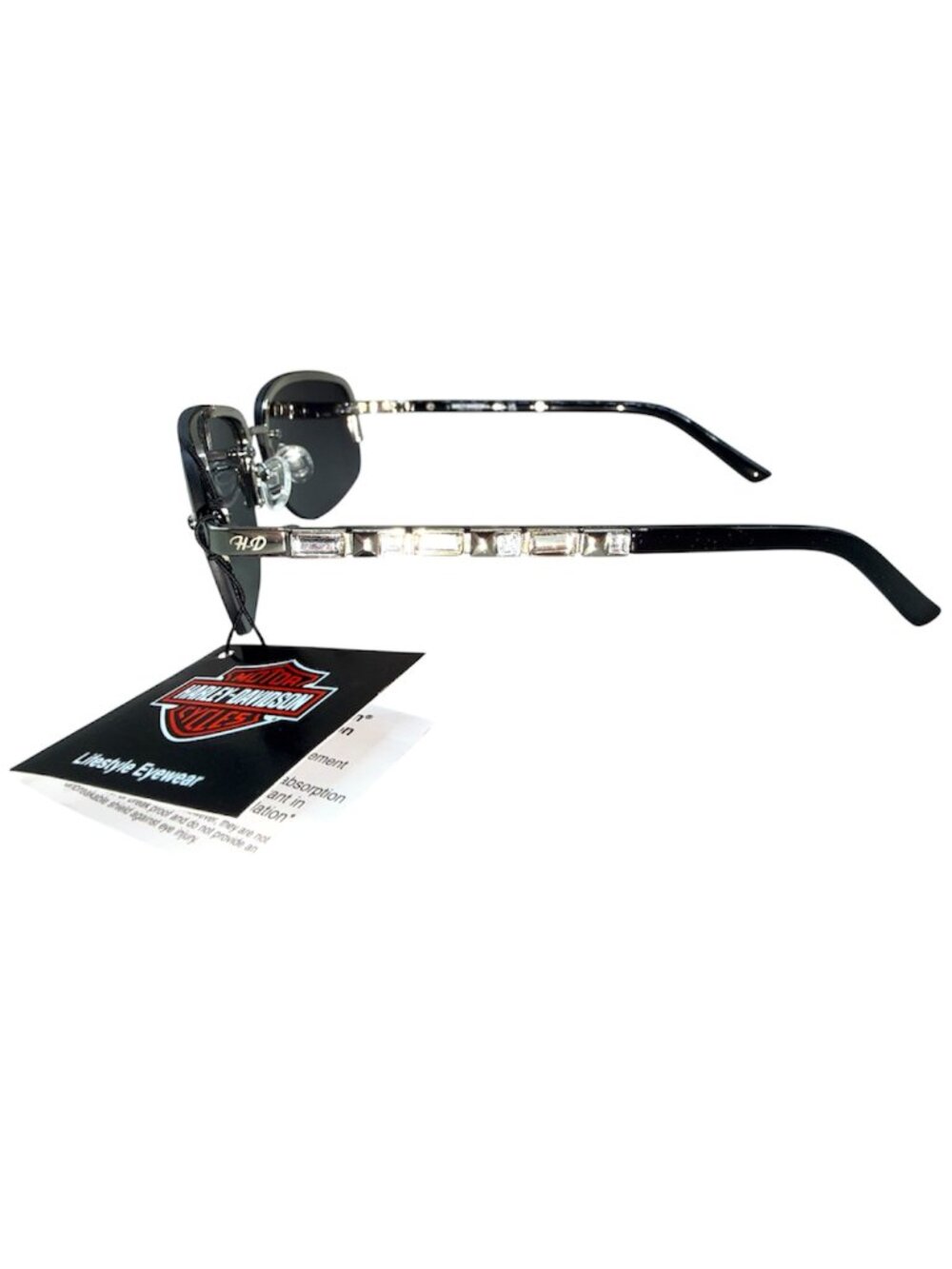 Harley-Davidson Women's Rimless Sunglasses, Nickeltin Frame/Gradient Smoke Lens - Picture 3 of 7